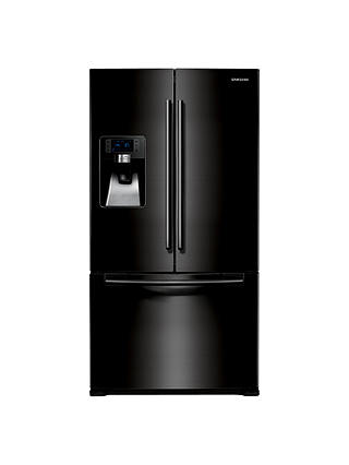 Samsung RFG23UEBP1 3-Door American Style Fridge Freezer, Gloss Black