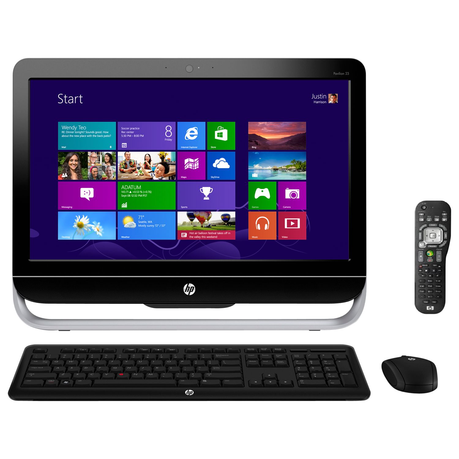 Hp Pavilion 23 B115ea All In One Desktop Pc Intel Pentium 2 9ghz 4gb Ram 1tb 23 Black At John Lewis Partners