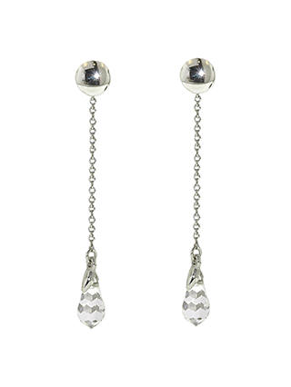 Finesse Swarovski Crystal Chain Drop Clip-On Earrings