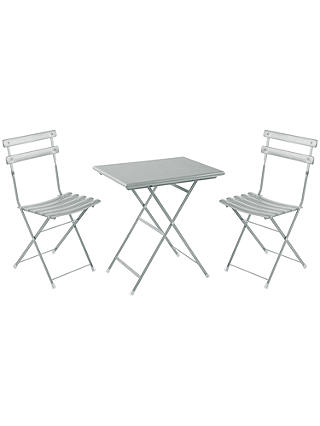 EMU Arc En Ciel Steel Garden Bistro Table and Chairs Set, Grey