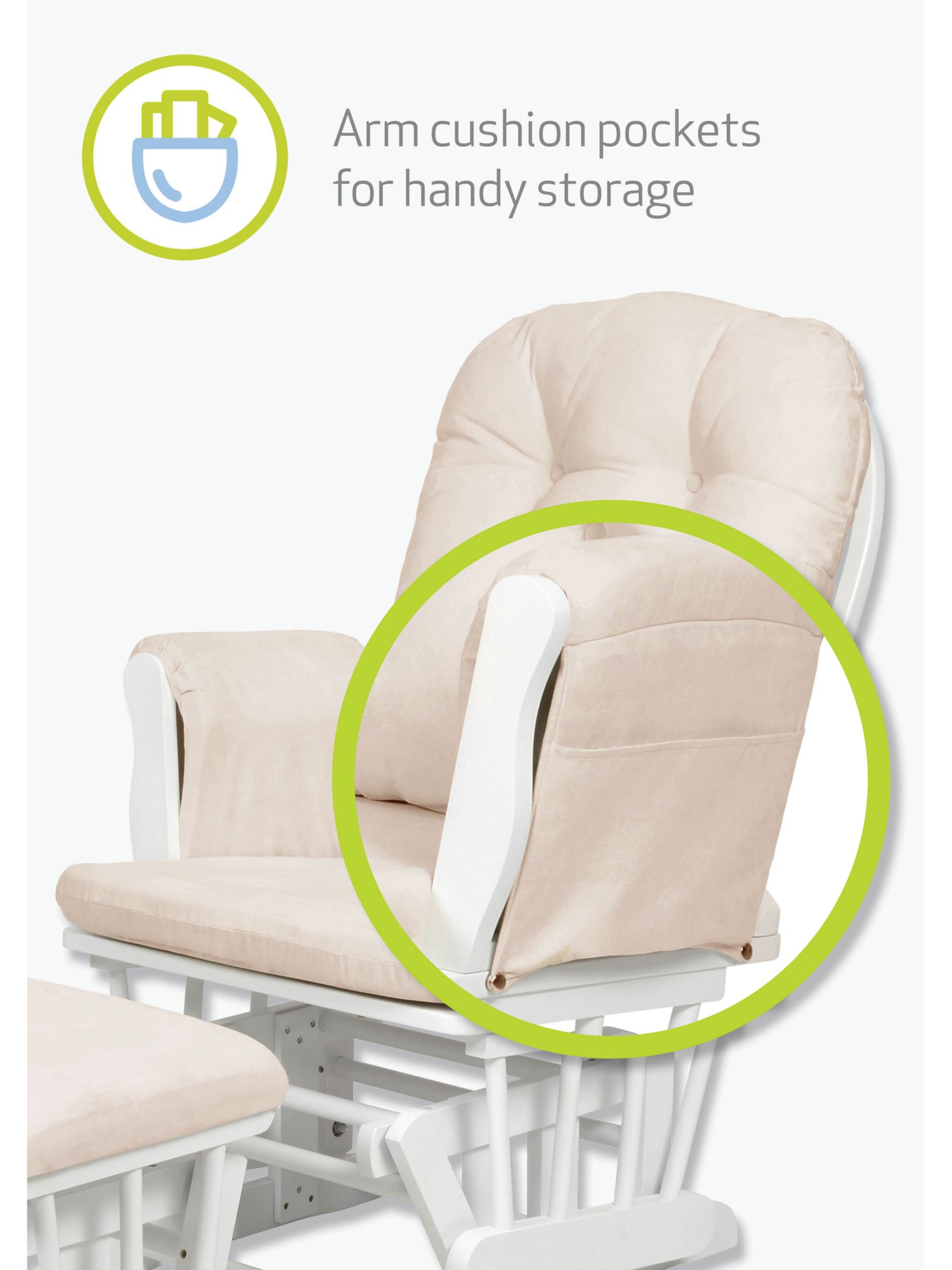 kub haywood reclining glider nursing chair and footstool