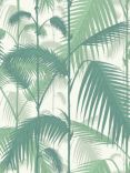 Cole & Son Palm Jungle Wallpaper, Forest Green on White, 95/1002