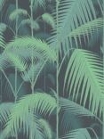 Cole & Son Palm Jungle Wallpaper, Green on Black, 95/1003