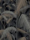 Cole & Son Palm Jungle Wallpaper, Silvers on Black, 95/1004