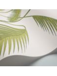 Cole & Son Palm Jungle Wallpaper, Leaf Green On White, 95/1009