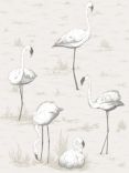 Cole & Son Flamingos Wallpaper, Charcoal on White, 95/8046