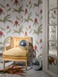 Cole & Son Orchid Wallpaper, Red on White, 95/10054