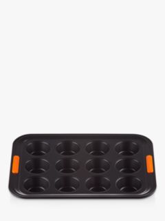 Le Creuset Carbon Steel Non-Stick 12 Cup Muffin Tray, 40cm, Black