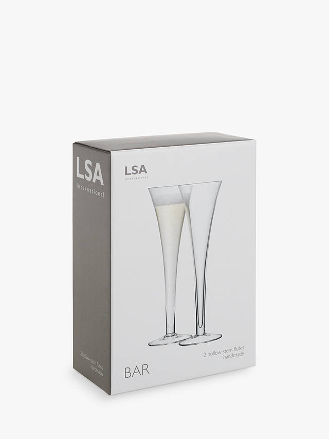 LSA International Bar Collection Flutes, Set of 2, 200ml, Clear