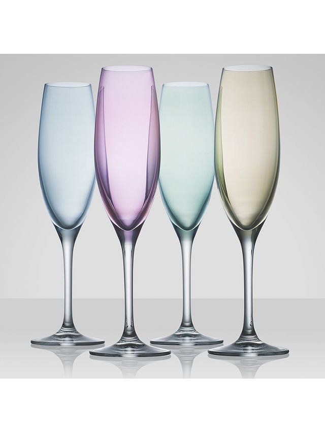 LSA International Polka Pastel Champagne Flutes, Set of 4, 230ml