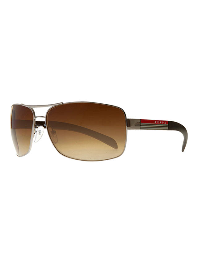 Prada Linea Rossa PS541S Aviator Sunglasses, Brown, Brown