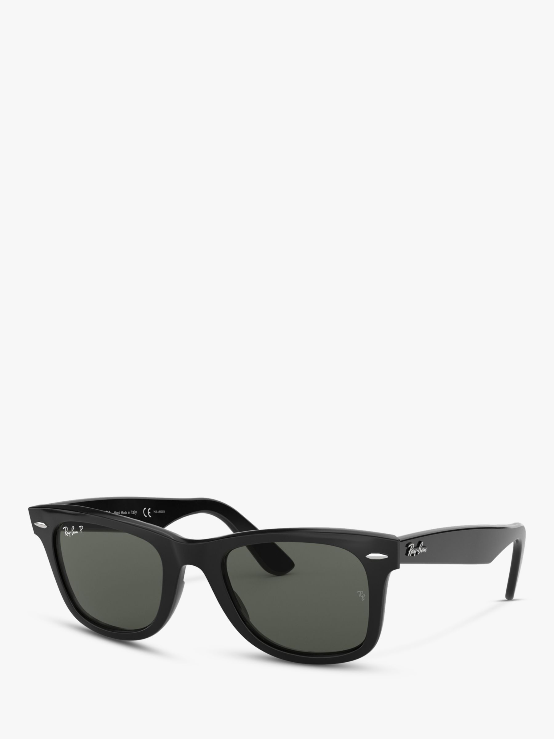 Ray-Ban RB2140 Polarised Wayfarer Sunglasses, Black at John Lewis & Partners