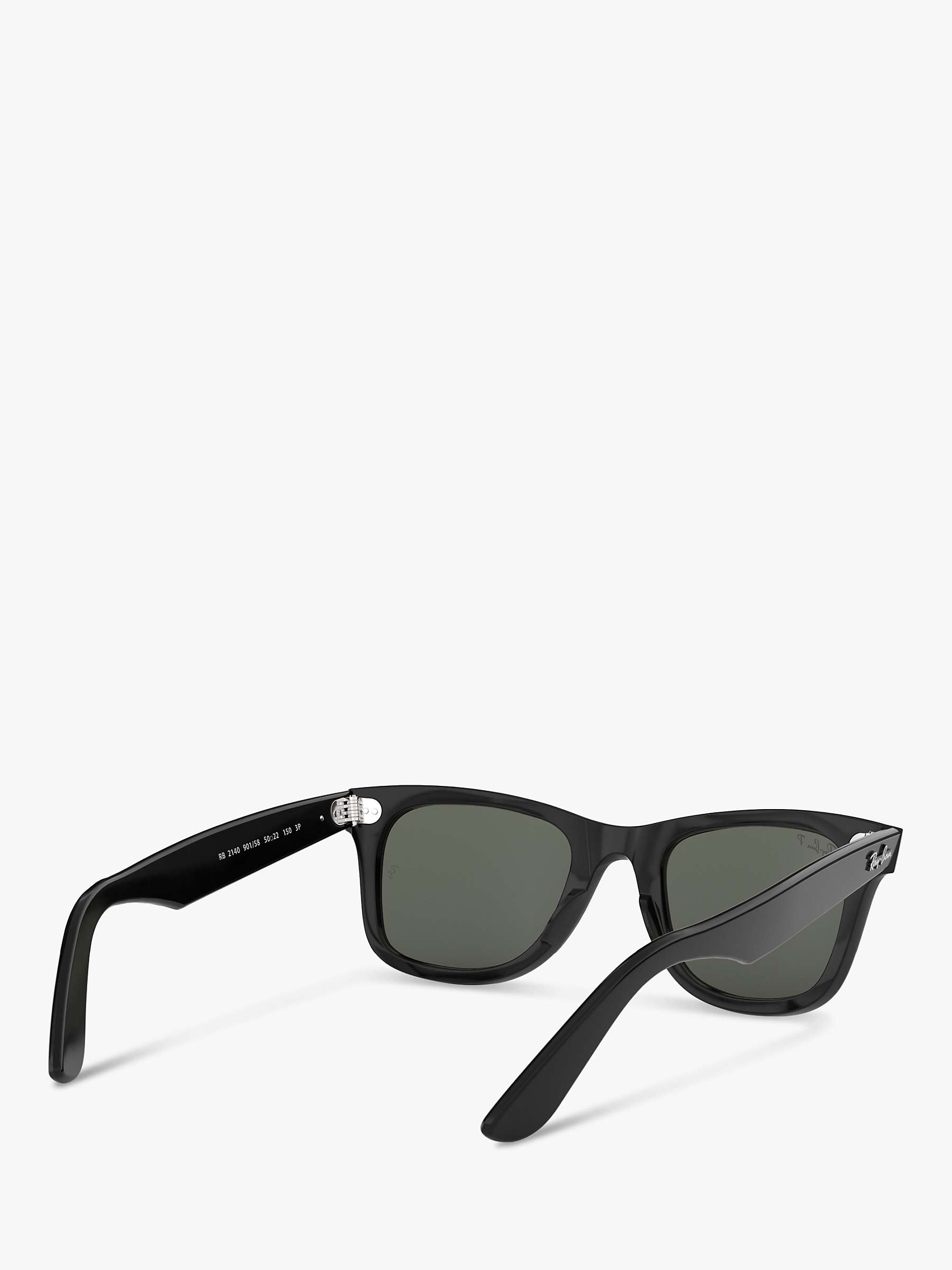 Buy Ray-Ban RB2140 Polarised Wayfarer Sunglasses, Black Online at johnlewis.com