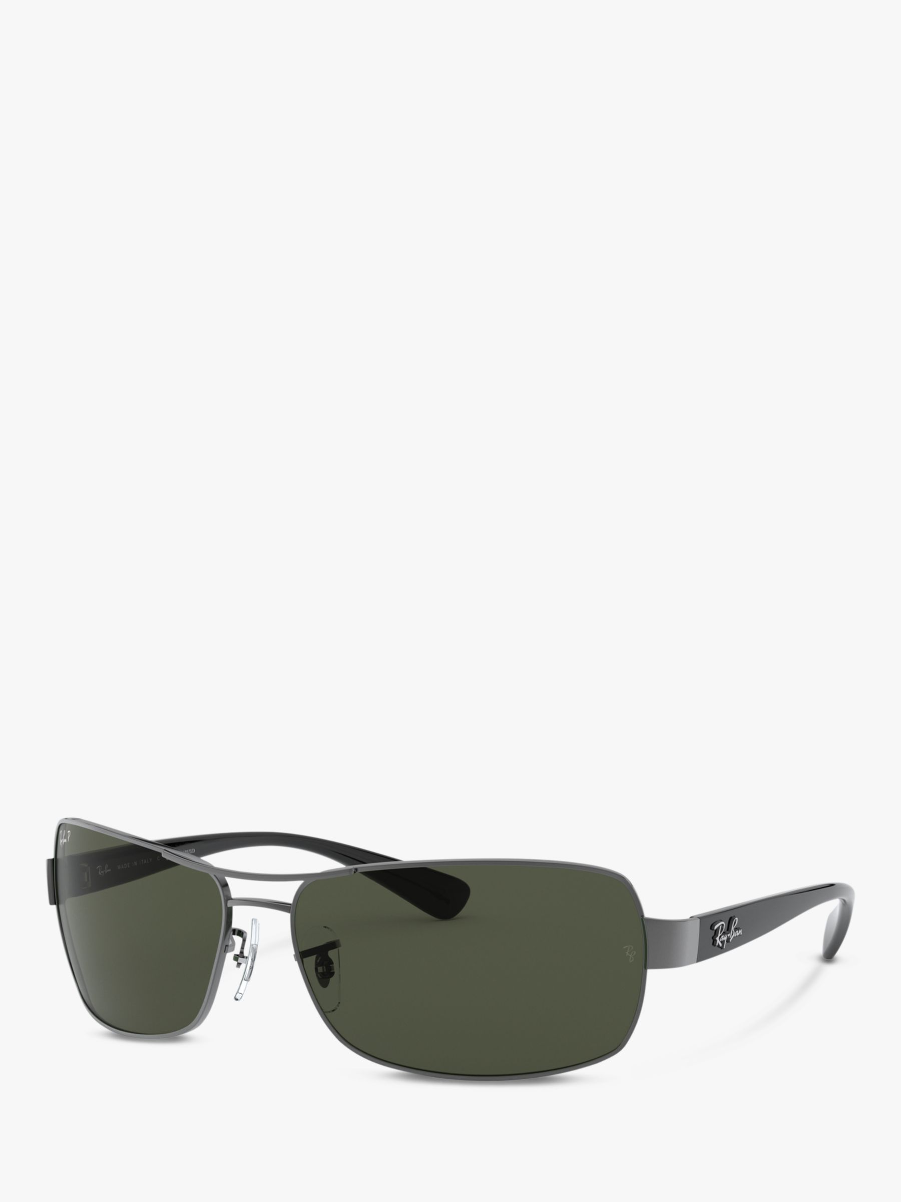 Ray-Ban RB3379 Polarised Active Rectangular Sunglasses, Gunmetal