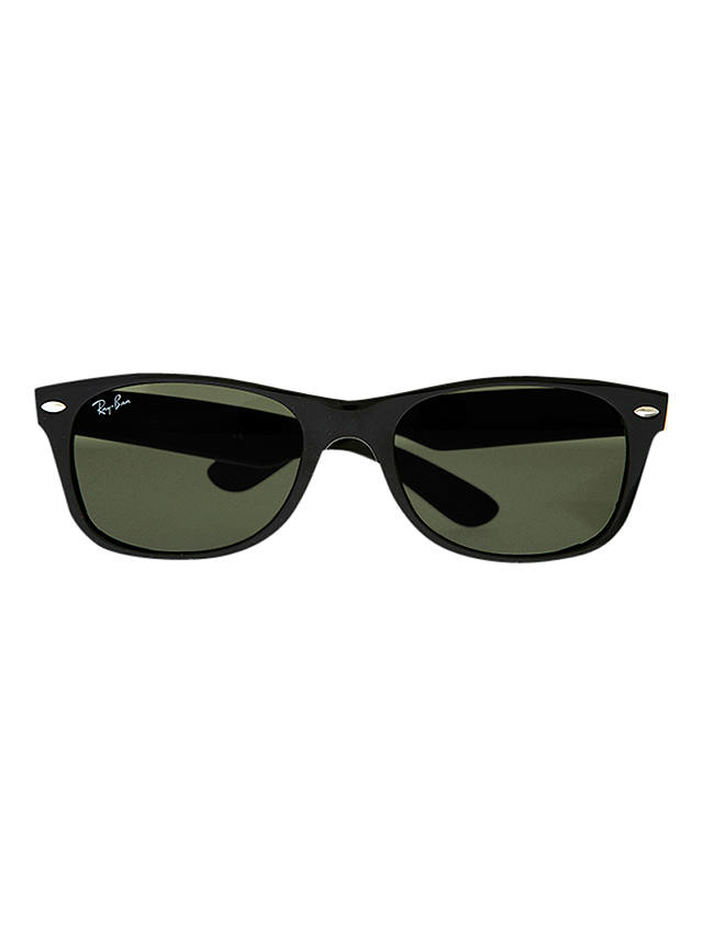 Ray-Ban RB2132 New Wayfarer Oval Sunglasses, Black/Green