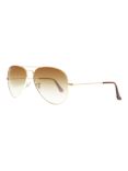 Ray-Ban RB3025 Iconic Aviator Sunglasses, Gold/Brown