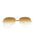 Ray-Ban RB3025 Iconic Aviator Sunglasses, Gold/Brown