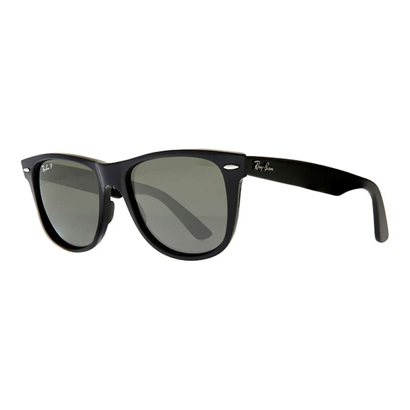 Buy Ray-Ban RB2140 Large Polarised Original Wayfarer Sunglasses, Black Online at johnlewis.com