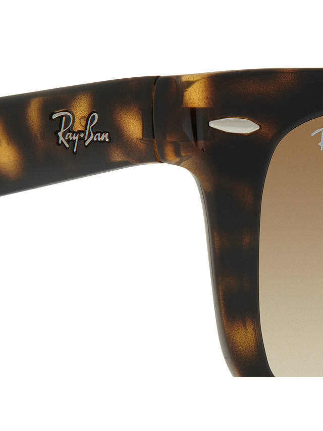 Ray-Ban RB4105 Folding Wayfarer Sunglasses, Light Havana