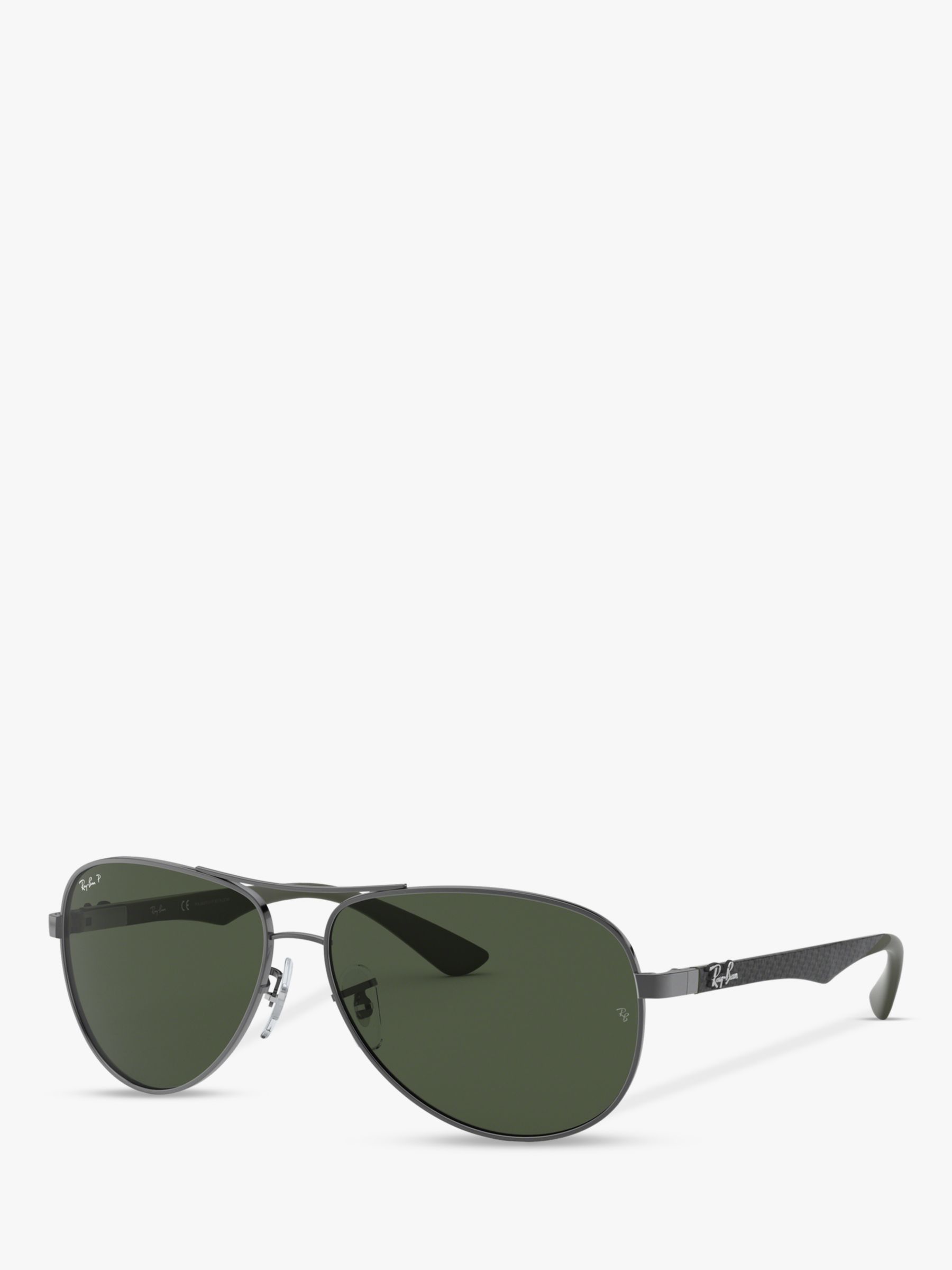 Ray-Ban RB8313 Polarised Aviator Sunglasses, Gunmetal/Grey Gradient at John  Lewis & Partners
