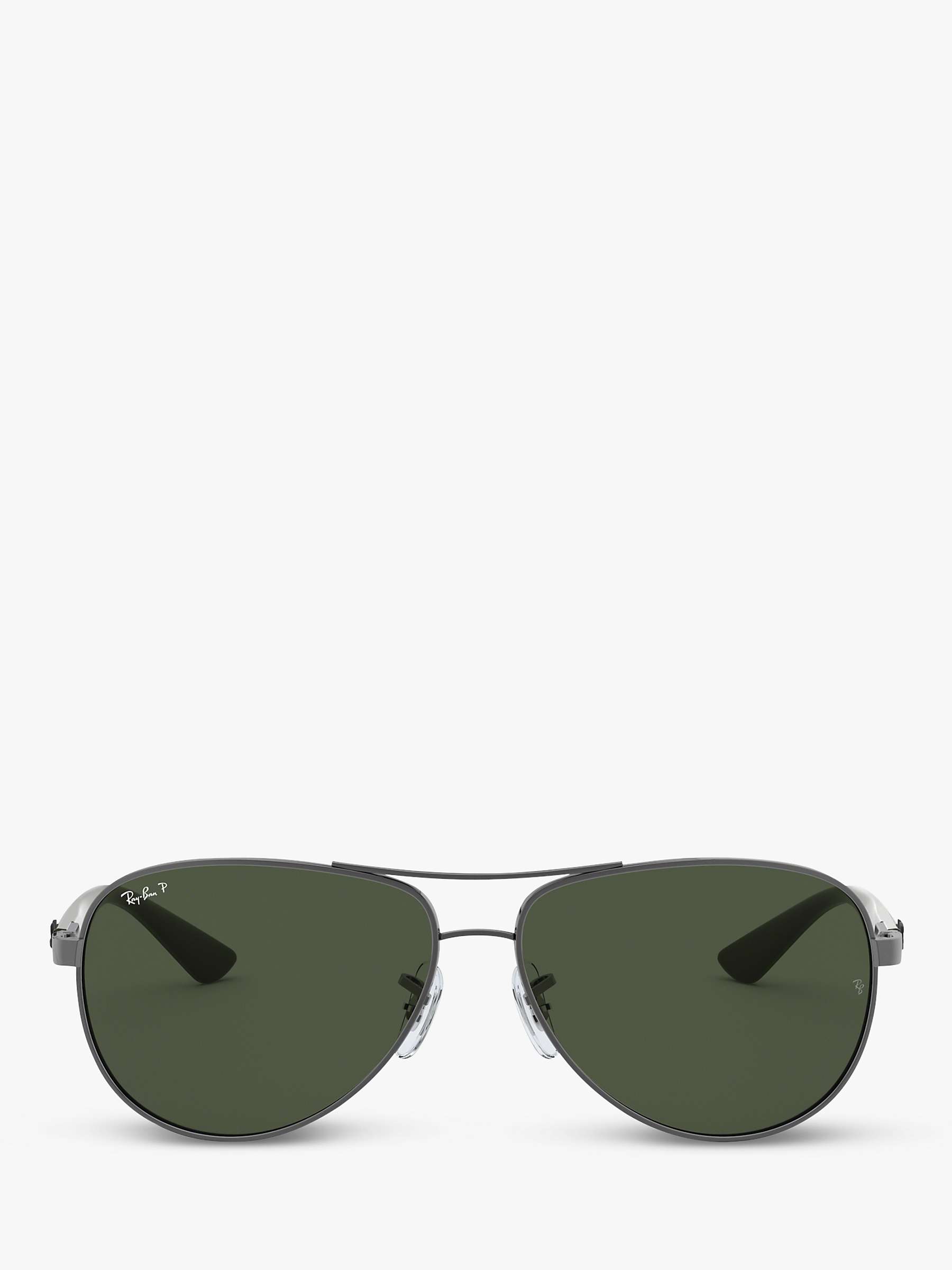 Buy Ray-Ban RB8313 Polarised Aviator Sunglasses, Gunmetal/Grey Gradient Online at johnlewis.com