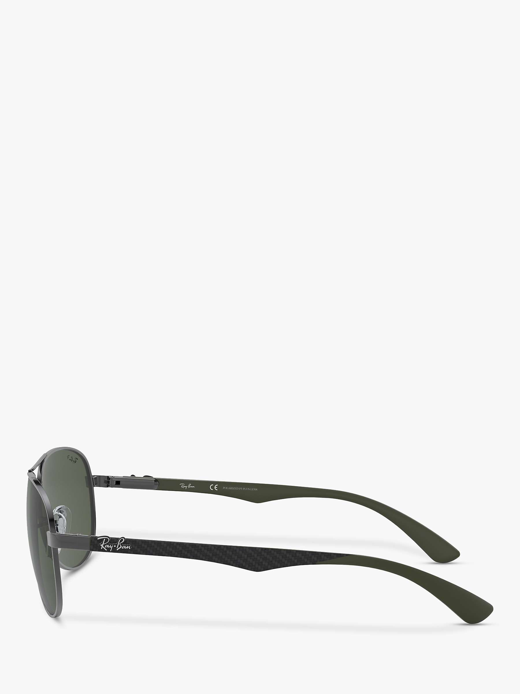 Buy Ray-Ban RB8313 Polarised Aviator Sunglasses, Gunmetal/Grey Gradient Online at johnlewis.com