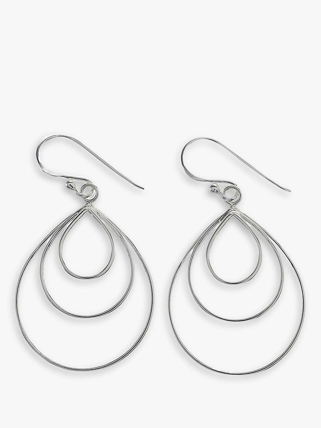 Buy Nina B Sterling Silver Triple Loop Drop Earrings Online at johnlewis.com