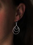 Nina B Sterling Silver Triple Loop Drop Earrings