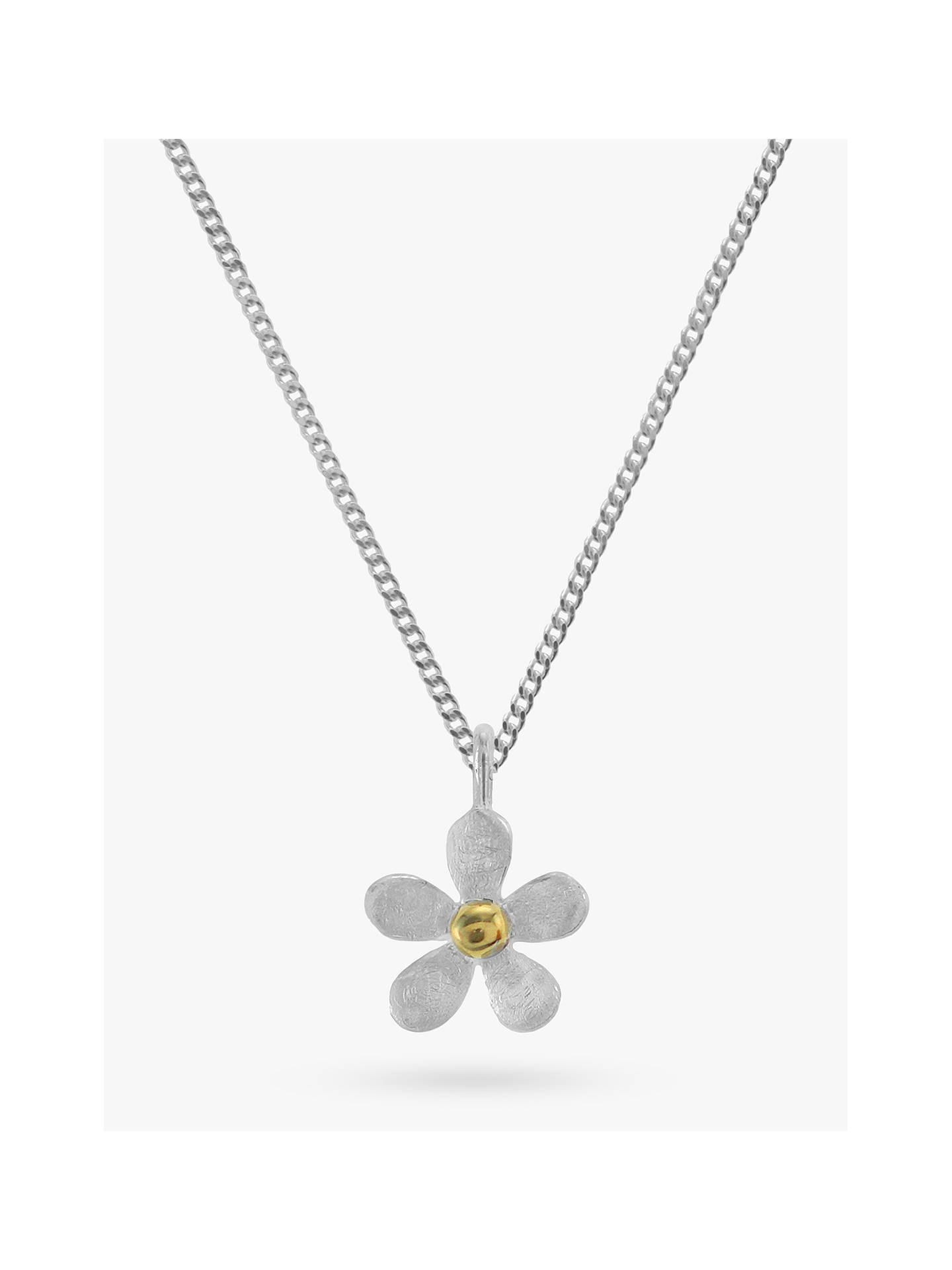 Nina B Sterling Silver and Gold Plated Five Petal Flower Pendant at ...