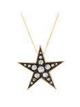 London Road 9ct Gold Portobello Starry Night Large Diamond Star Pendant, Gold/Black