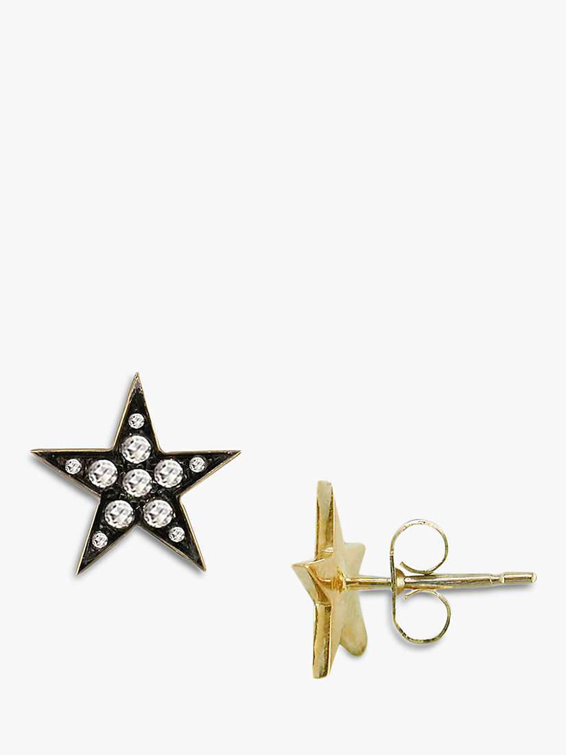 Buy London Road 9ct Gold Portobello Starry Night Diamond Star Stud Earrings, Yellow Gold Online at johnlewis.com