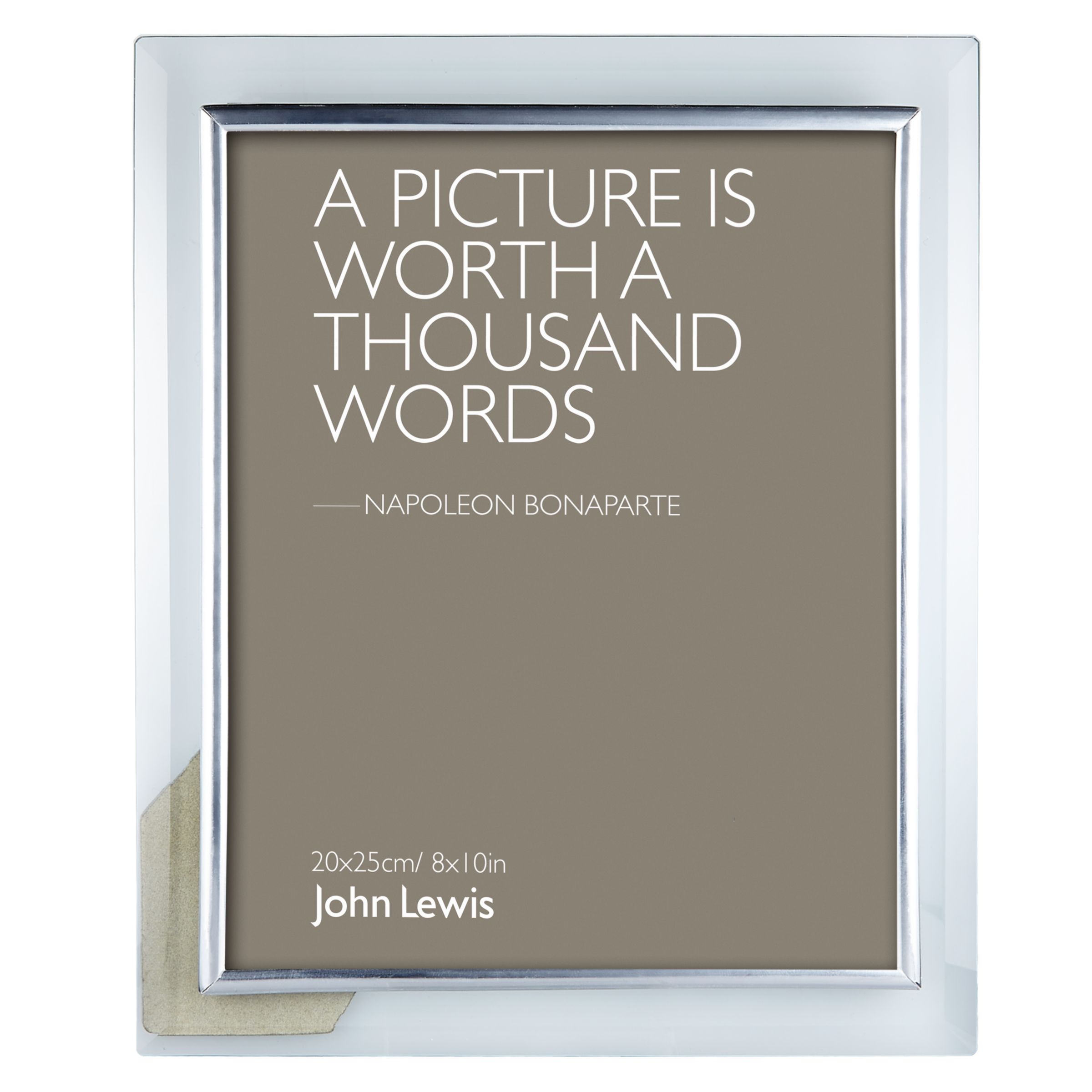 John Lewis & Partners Glass Metal Border Photo Frame, 8 x 10 (20 x 25cm)