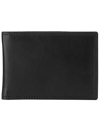 John Lewis & Partners Leather Travel Card Holder, Black