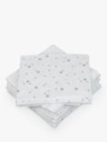 John Lewis Baby Muslin Squares, Pack of 6, Grey Star