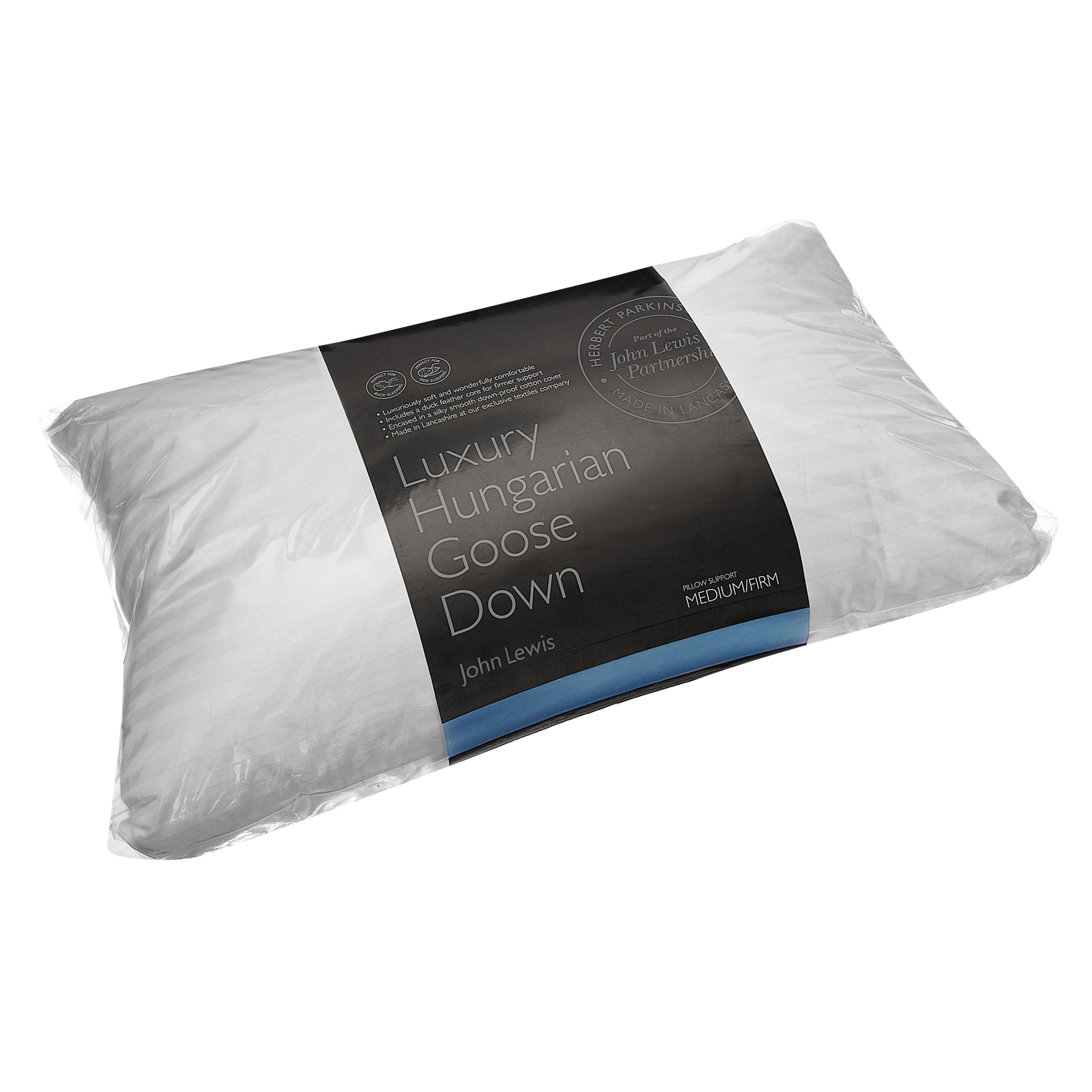 John Lewis & Partners Luxury Hungarian Goose Down Standard Pillow ...