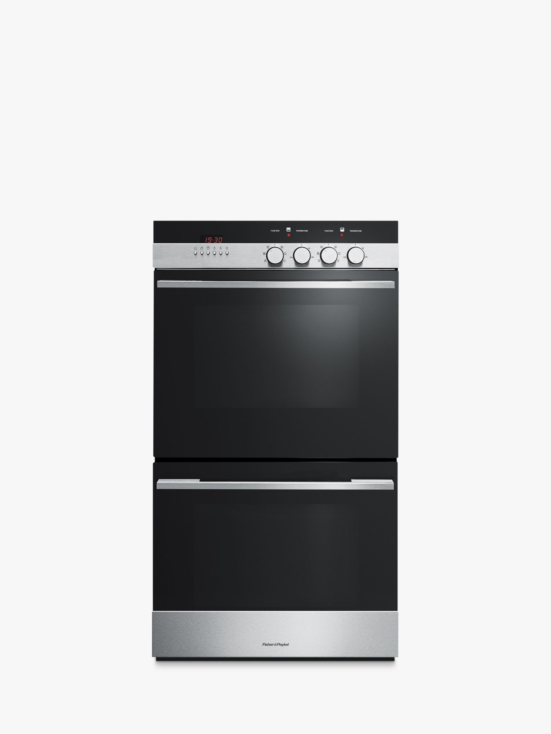 Fisher & Paykel OB60DDEX4 Built-In Double Electric Oven, Brushed Steel