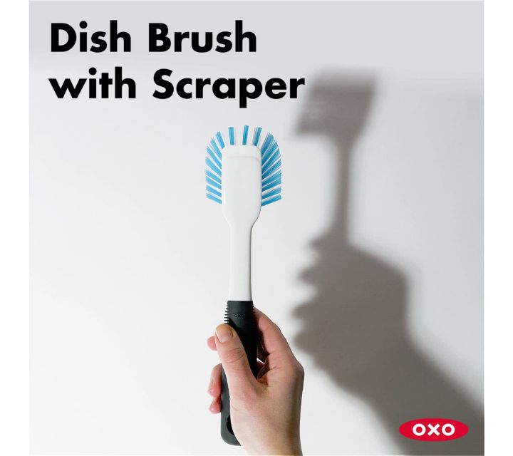 OXO Good Grips Dish Brush with Scraper — Kiss the Cook Wimberley