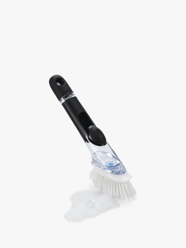 OXO Good Grips Soap Dispensing Palm Brush, Black/Clear/White