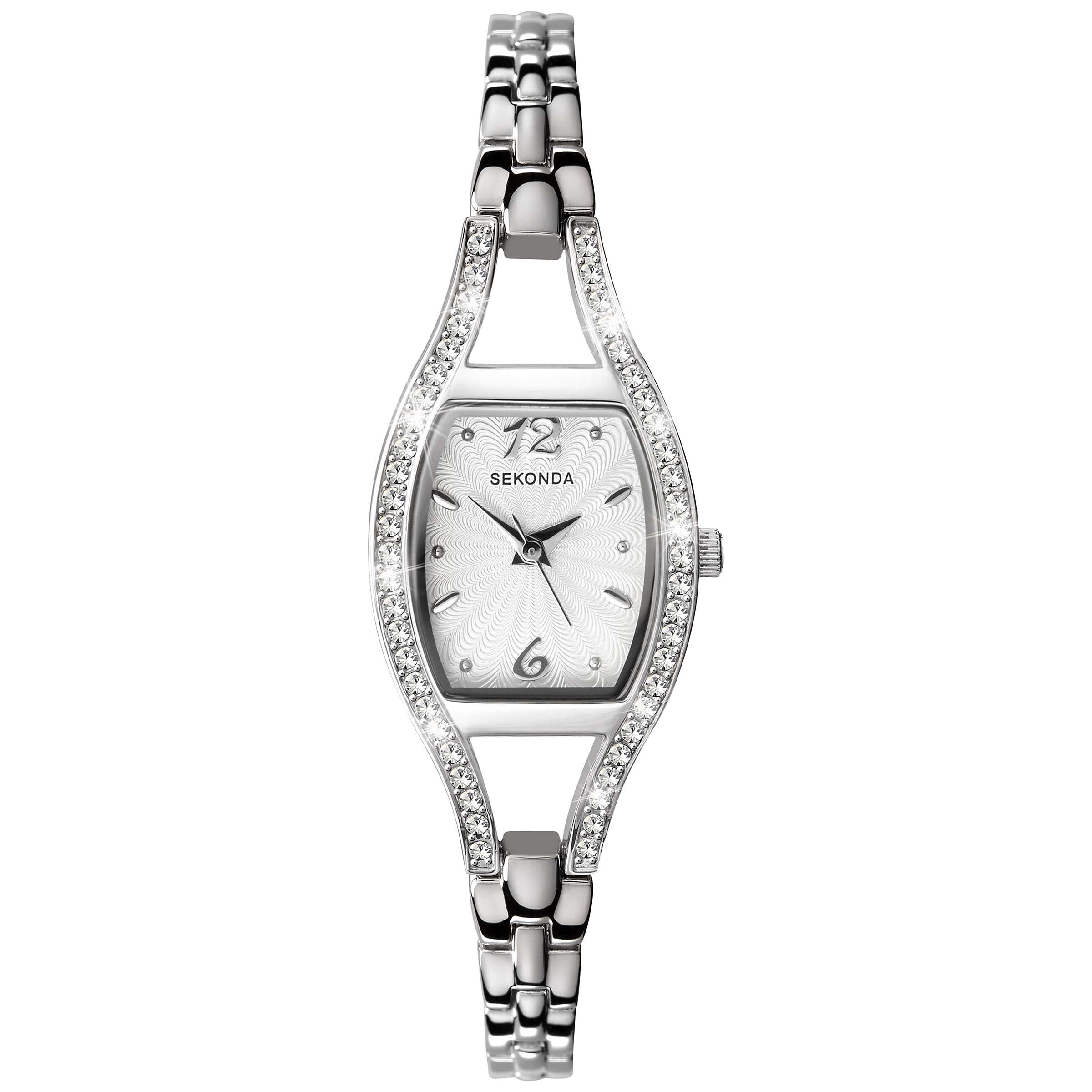 Buy Sekonda 4191.27 Women's Diamante Bezel Stainless Steel Bracelet Strap Watch, Silver Online at johnlewis.com