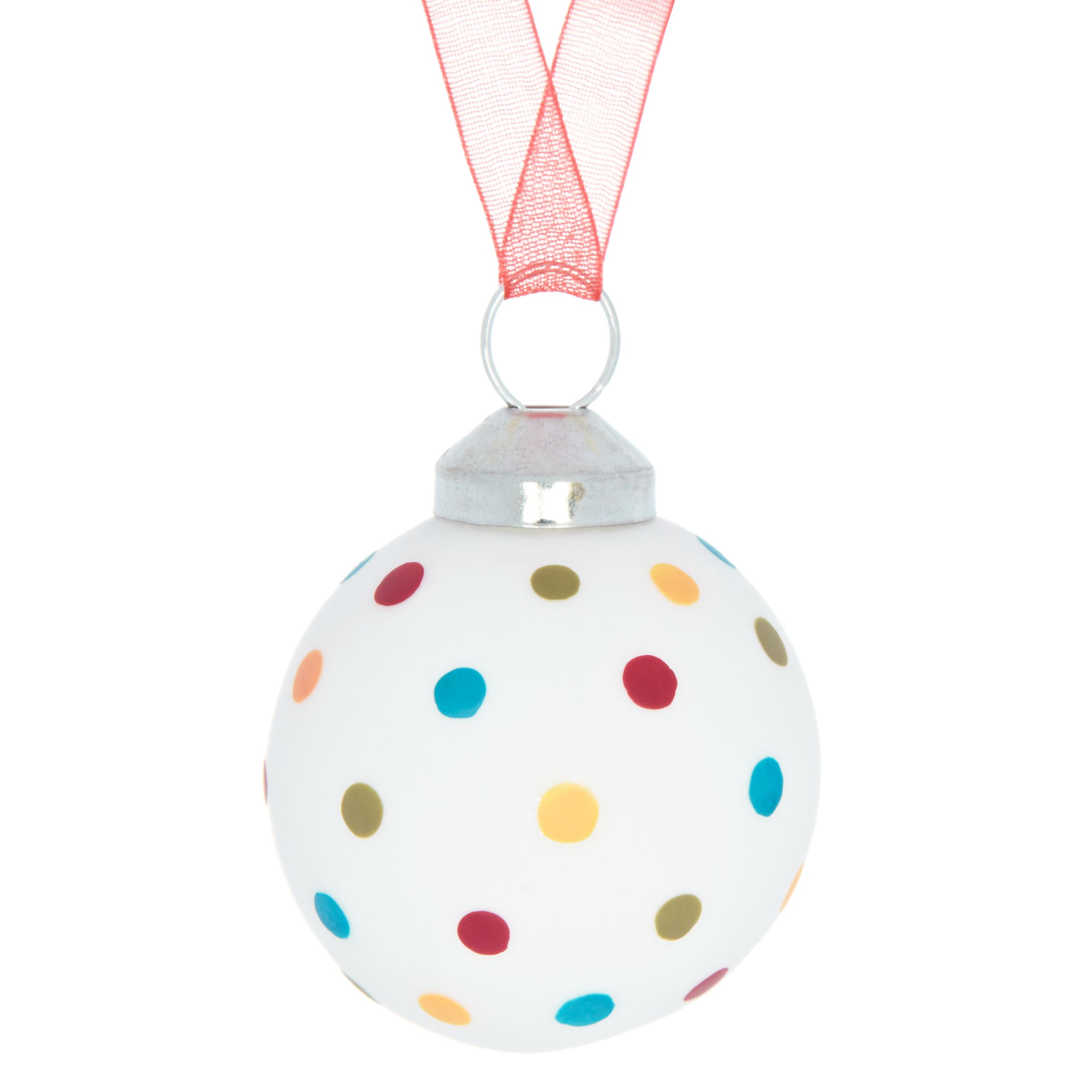 House by John Lewis Spot Glass Bauble, Multi