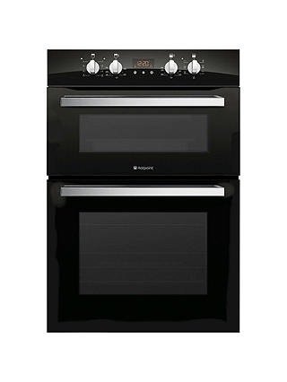 Hotpoint DCL08CB Signature Double Electric Oven, Black Glass
