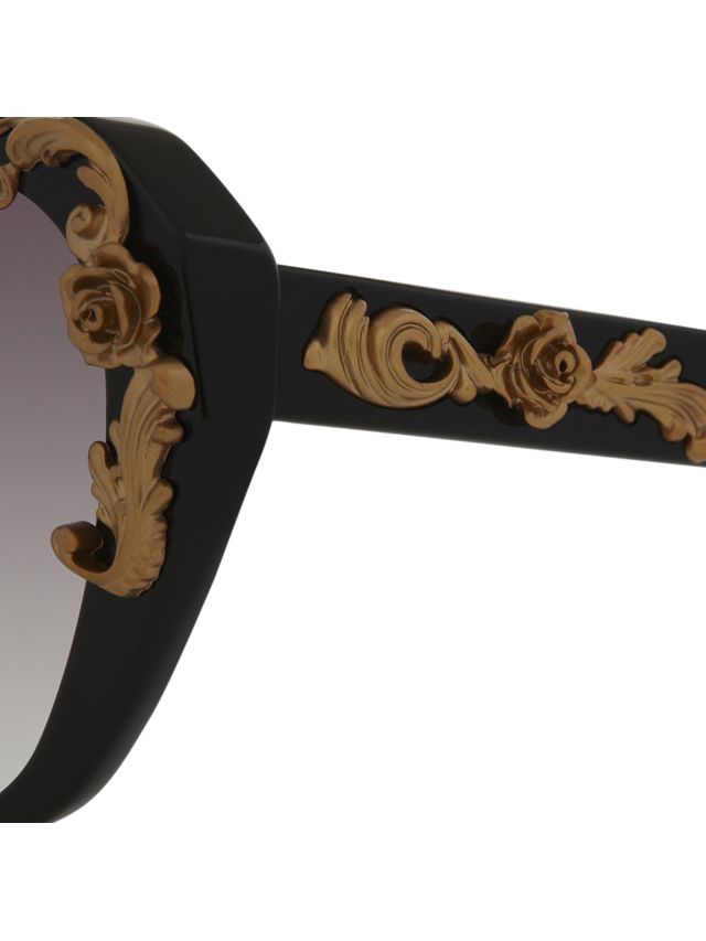 Dolce & Gabbana DG4167 Sicilian Baroque Acetate Sunglasses, Black