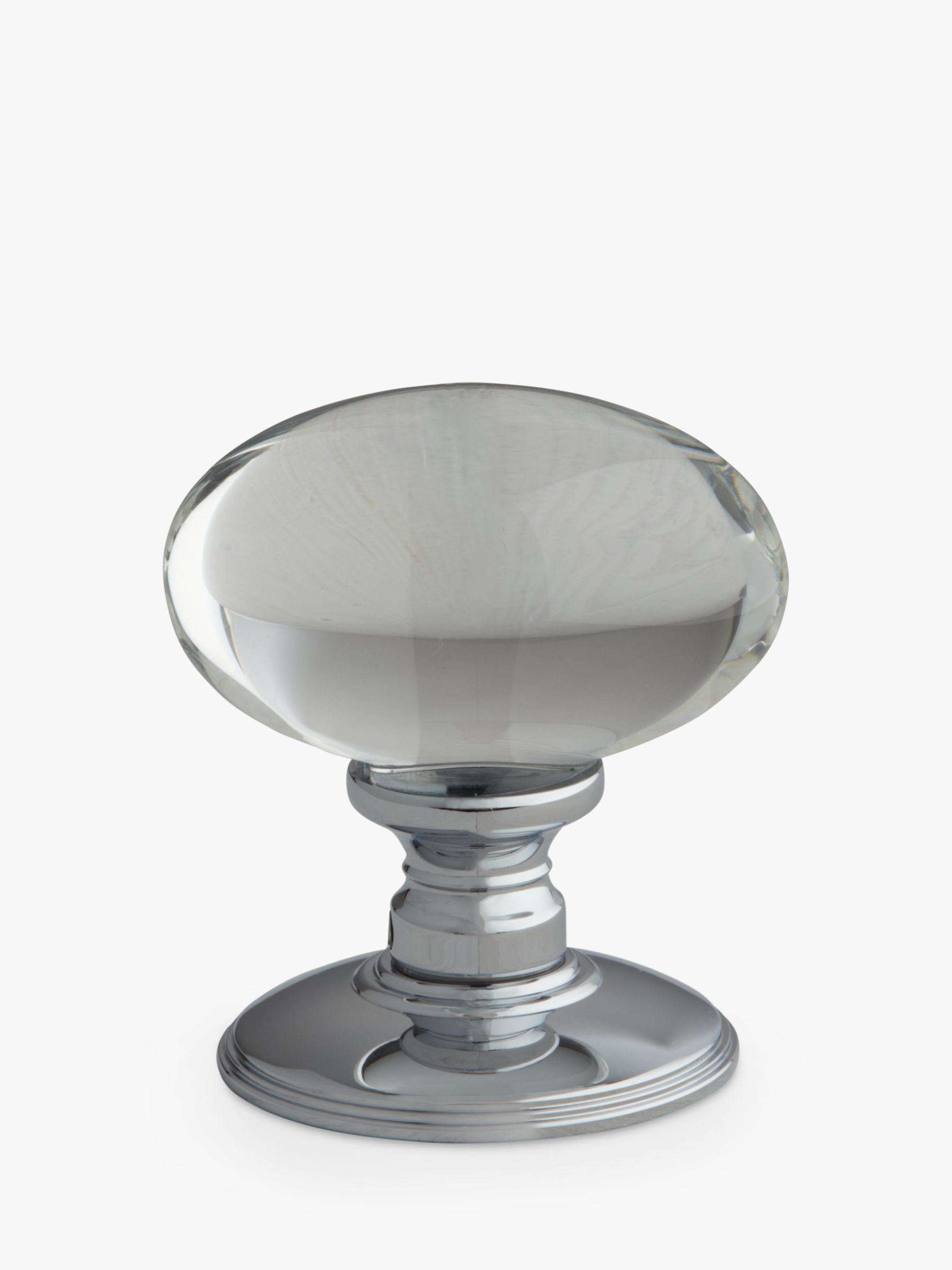 John Lewis Oval Glass Mortice Knob, Pair, Dia.43mm