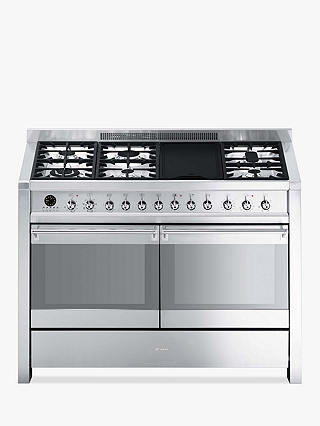 Smeg A4-8 Dual Fuel Range Cooker, Stainless Steel
