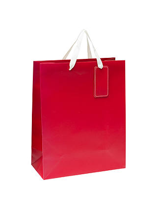 John Lewis & Partners Gift Bag, Red, Meduim