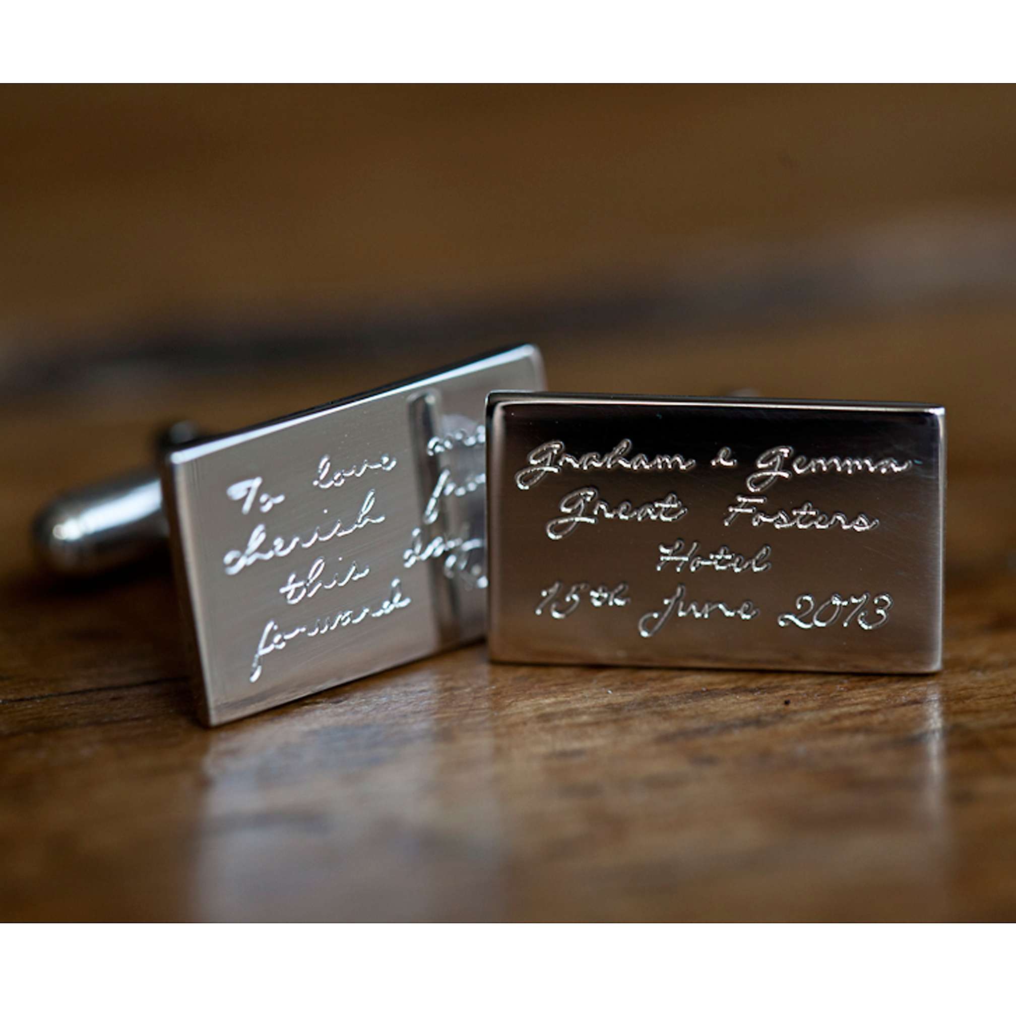 Buy Under the Rose Personalised Inscribed Message Cufflinks Online at johnlewis.com