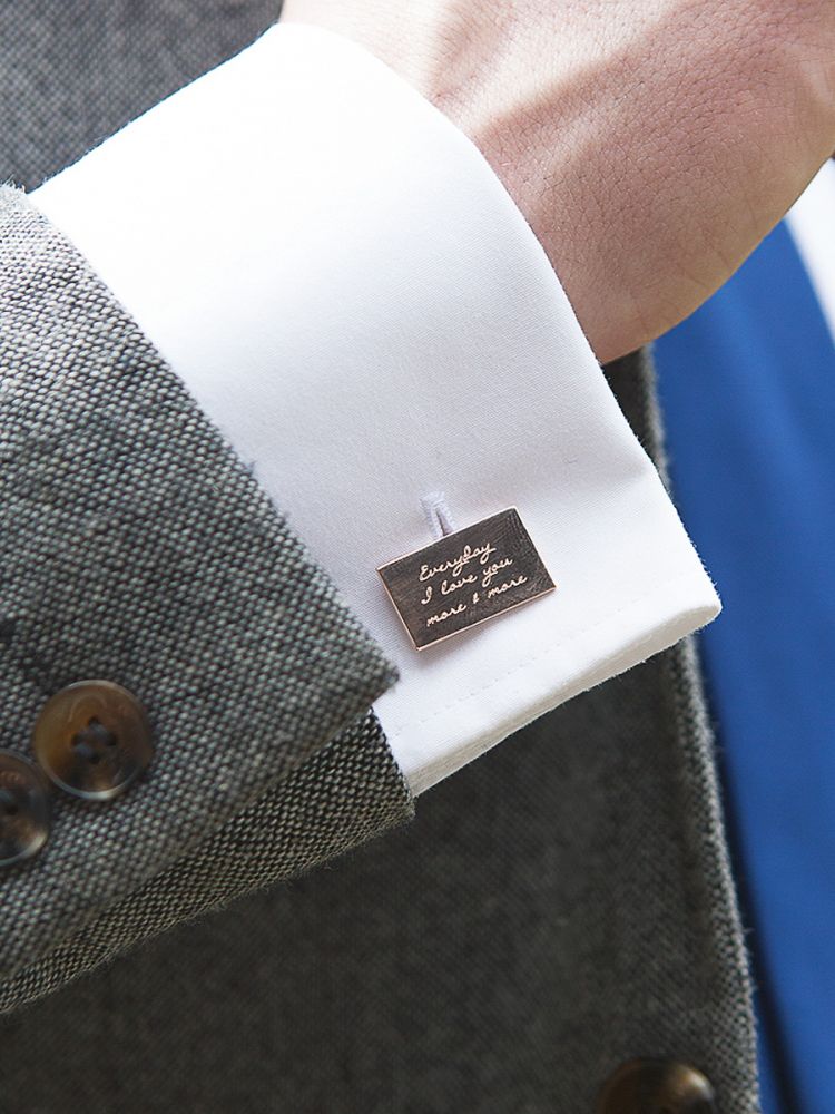 Under the Rose Personalised Inscribed Message Cufflinks