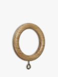 John Lewis Wood Curtain Rings, Dia.35mm, Set of 6, Oak Effect