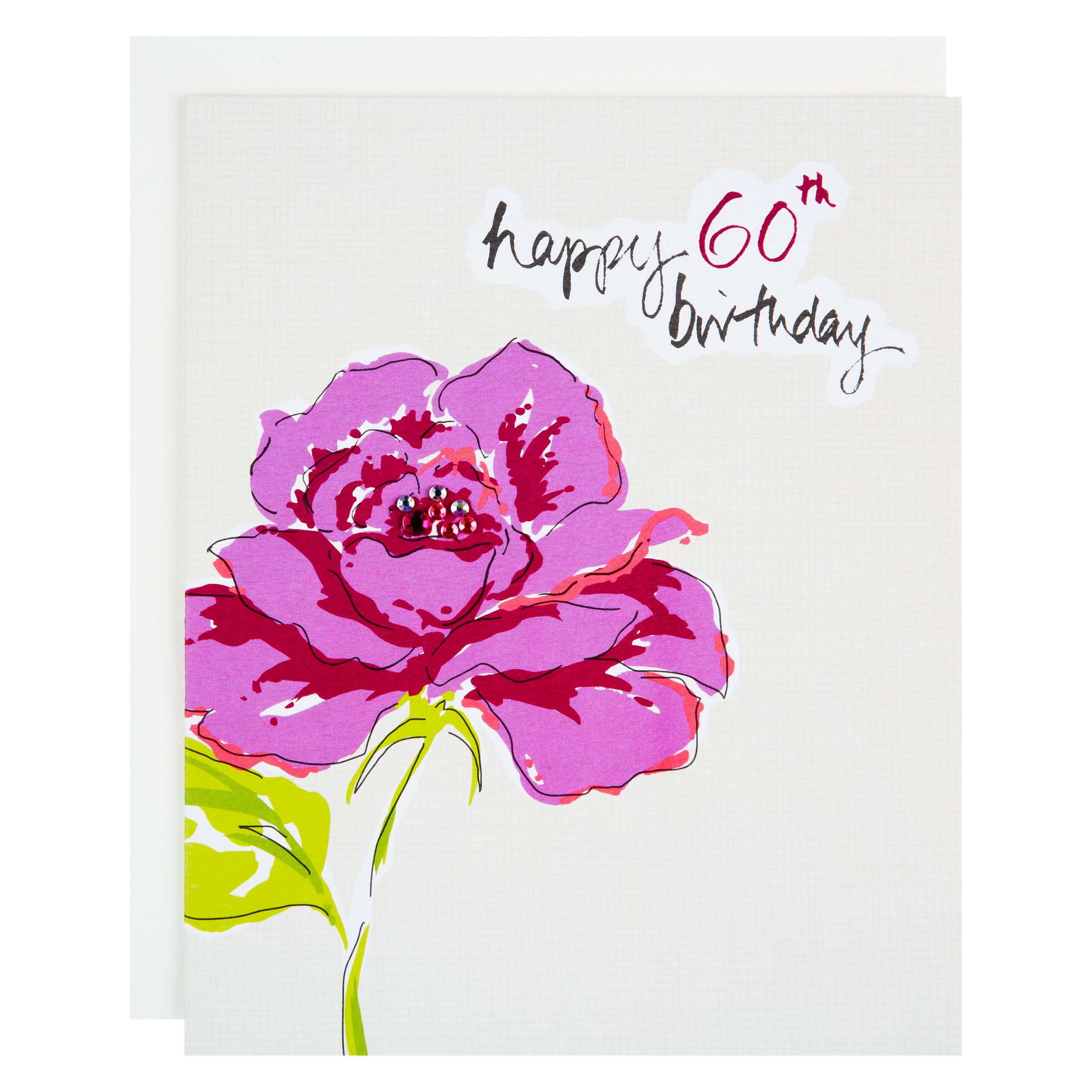 Saffron Lavender Rose 60th Birthday Card at John Lewis