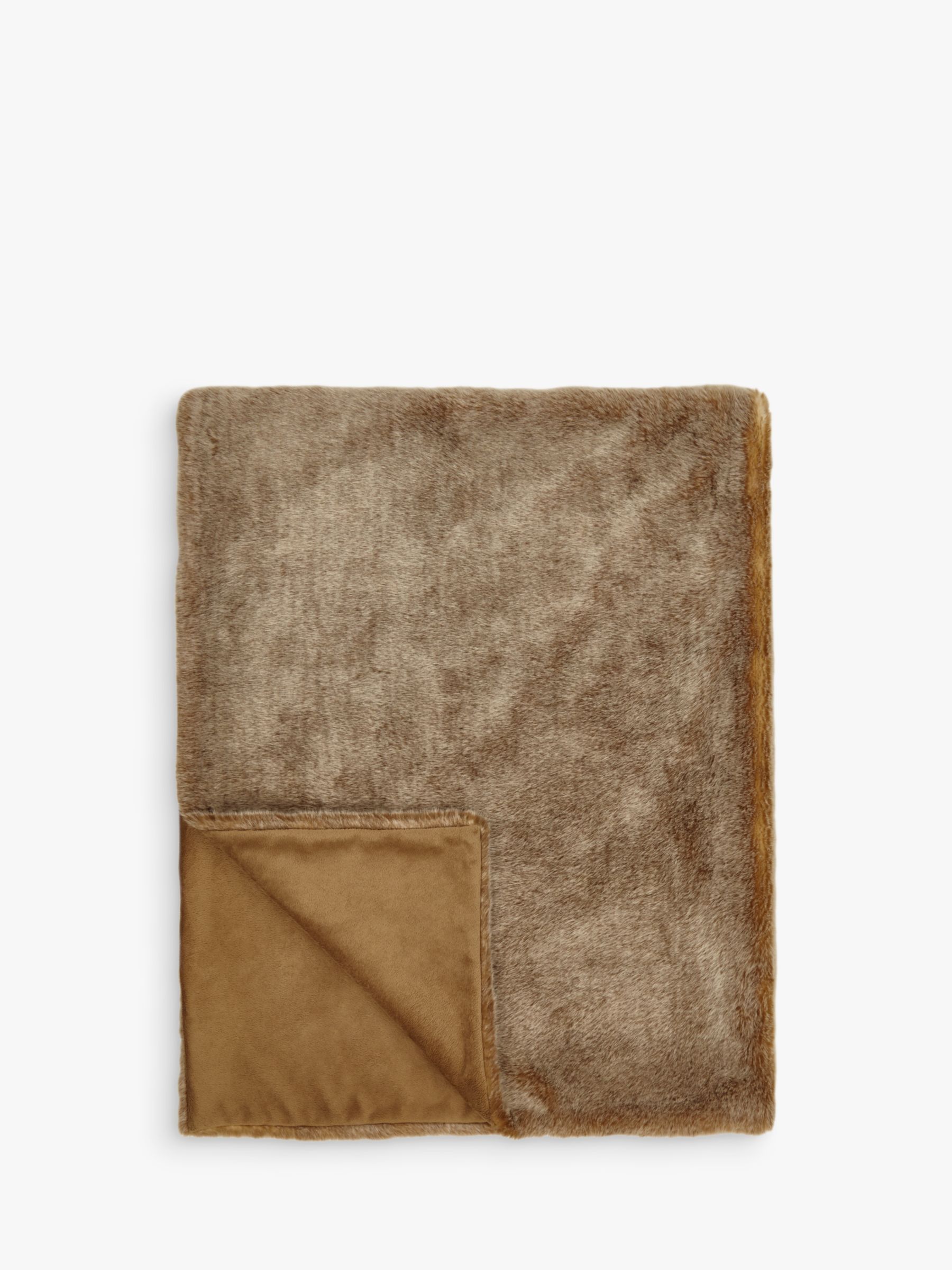 Buy John Lewis Faux Fur Throw, Light Brown Online at johnlewis.com